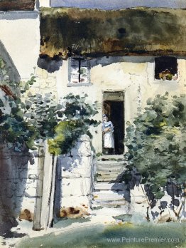 Fille dans une porte Fille dans une porte