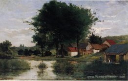 Paysage d'automne (ferme et étang) Paysage d'automne (ferme et étang)