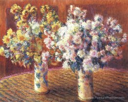 Deux vases avec des chrysanthems Deux vases avec des chrysanthems