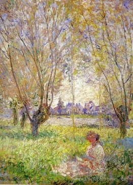 Femme assise sous les saules Femme assise sous les saules