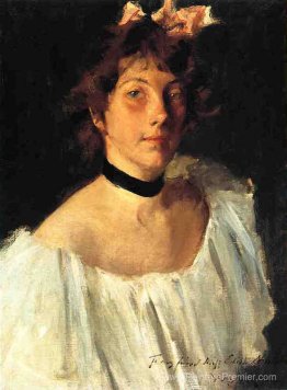 Portrait d'une dame dans une robe blanche (alias Miss Edith Newb Portrait d'une dame dans une robe blanche (alias Miss Edith Newb
