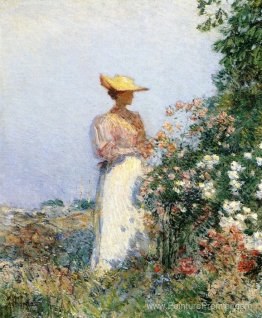 Dame en jardin fleuri Dame en jardin fleuri