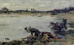 Blanchisseurs sur les rives des touques Blanchisseurs sur les rives des touques