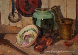 Nature morte avec légumes et poterie Nature morte avec légumes et poterie