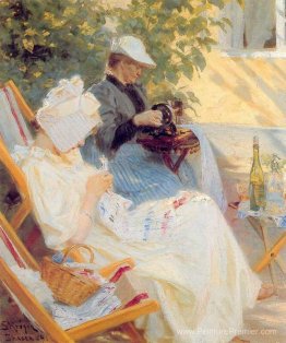 Marie et sa mère dans le jardin Marie et sa mère dans le jardin