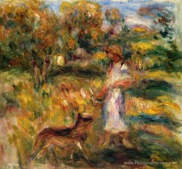 Femme en bleu et zaza dans un paysage Femme en bleu et zaza dans un paysage