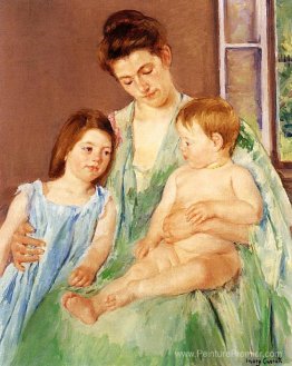 Jeune mère et deux enfants Jeune mère et deux enfants