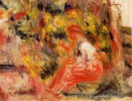 Jeune fille assise dans un jardin Jeune fille assise dans un jardin