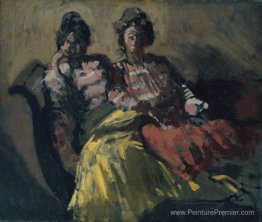 Deux femmes sur un canapé Deux femmes sur un canapé