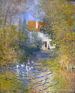 Oies dans le ruisseau Oies dans le ruisseau