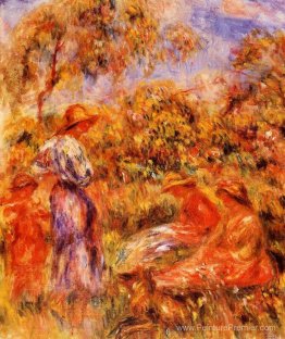 Trois femmes et enfants dans un paysage Trois femmes et enfants dans un paysage