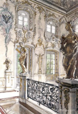 Palais Peterhof. Escalier marchand au Grand Palais Palais Peterhof. Escalier marchand au Grand Palais