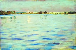 Les derniers rayons du soleil. Un lac. Les derniers rayons du soleil. Un lac.