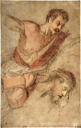 Études pour un soldat fouetté et le chef du Christ Études pour un soldat fouetté et le chef du Christ