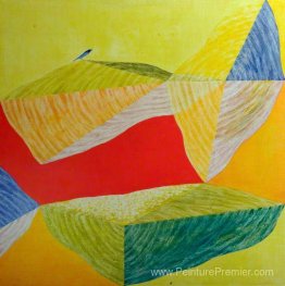 Rouge et jaune avec oiseau Rouge et jaune avec oiseau