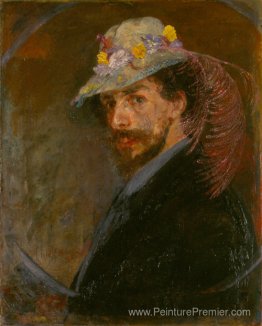 Autoportrait avec chapeau fleuri Autoportrait avec chapeau fleuri