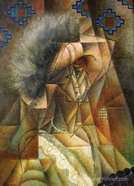 Femme au chapeau rose et collier de perles Femme au chapeau rose et collier de perles
