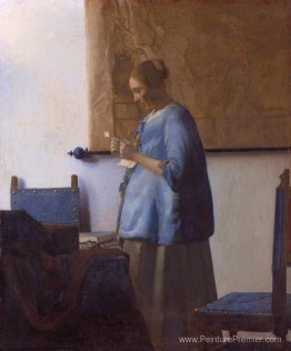 Femme lisant une lettre (femme en bleu lisant une lettre) Femme lisant une lettre (femme en bleu lisant une lettre)