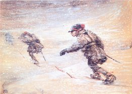 Lapondes en tempête de neige Lapondes en tempête de neige