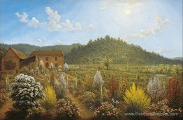 Une vue sur la maison et le jardin de l'artiste, à Mills Plains, Une vue sur la maison et le jardin de l'artiste, à Mills Plains,