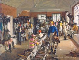 Le vestiaire des jockeys à Ascot Le vestiaire des jockeys à Ascot