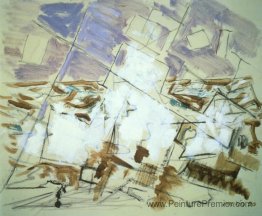 Mouvement en blanc, ombre et vert cobalt Mouvement en blanc, ombre et vert cobalt