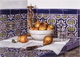 Nature morte avec chandelier en laiton Nature morte avec chandelier en laiton