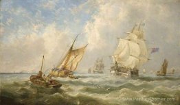 Une soirée venteuse au large de l'embouchure du Mersey Une soirée venteuse au large de l'embouchure du Mersey