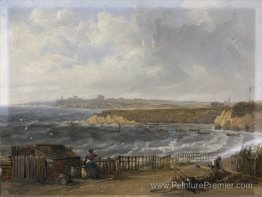 Cullercoats regardant vers Tynemouth - marée d'inondation Cullercoats regardant vers Tynemouth - marée d'inondation