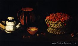 Cesta com Cerejas, Queijos e Barros Cesta com Cerejas, Queijos e Barros