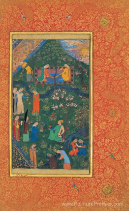 Sultan Hossein Mirza en promenade (partie droite) Sultan Hossein Mirza en promenade (partie droite)