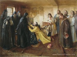 Tzar Ivan le terrible demande à l'abbé Cornelius de le tondre au Tzar Ivan le terrible demande à l'abbé Cornelius de le tondre au