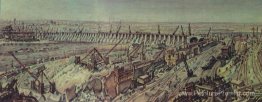 Panorama de la construction de Dnieper Hydroelectric Station Panorama de la construction de Dnieper Hydroelectric Station