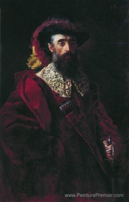 Portrait de l'homme en costume en velours rouge Portrait de l'homme en costume en velours rouge