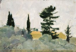 Paysage avec des cyprès Paysage avec des cyprès