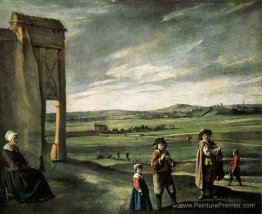 Paysage avec une vieille femme Paysage avec une vieille femme