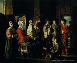 Intérieur de pays avec le jeune joueur de Fageolet Intérieur de pays avec le jeune joueur de Fageolet