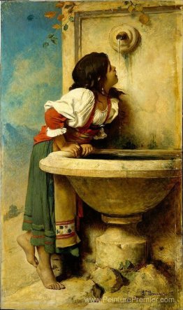 Fille romaine à la fontaine Fille romaine à la fontaine