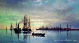 Vue du raid de Kronstadt Vue du raid de Kronstadt