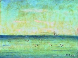 Paysage avec des mouettes Paysage avec des mouettes