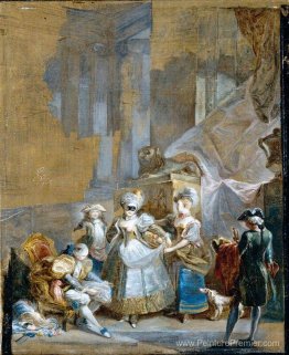 Elegant Company se préparant pour une balle masquée Elegant Company se préparant pour une balle masquée