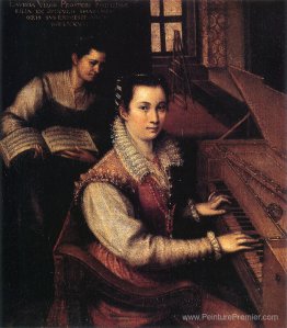 Autoportrait au clavichord avec un serviteur Autoportrait au clavichord avec un serviteur