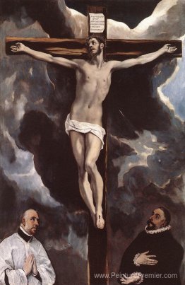 Christ sur la croix adorée par deux donateurs Christ sur la croix adorée par deux donateurs