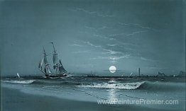 Entrée du port, clair de lune Entrée du port, clair de lune
