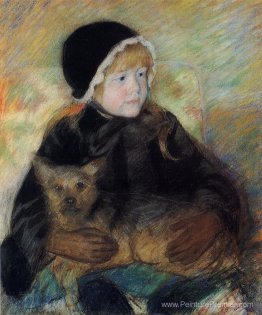 Elsie Cassatt tenant un gros chien Elsie Cassatt tenant un gros chien