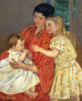Mère et Sara admirant le bébé Mère et Sara admirant le bébé