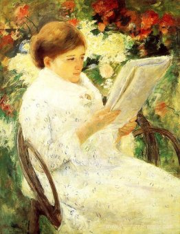 Femme lisant dans un jardin Femme lisant dans un jardin