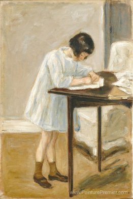 La petite-fille de l'artiste à la table La petite-fille de l'artiste à la table