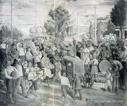 Frescoes du théâtre Kharkiv Cervonozavodsky - The Holiday of Har Frescoes du théâtre Kharkiv Cervonozavodsky - The Holiday of Har