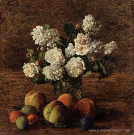 Roses et fruits de nature morte Roses et fruits de nature morte